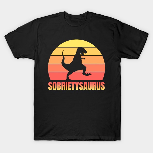 Sobrietysaurus T-Shirt by sqwear